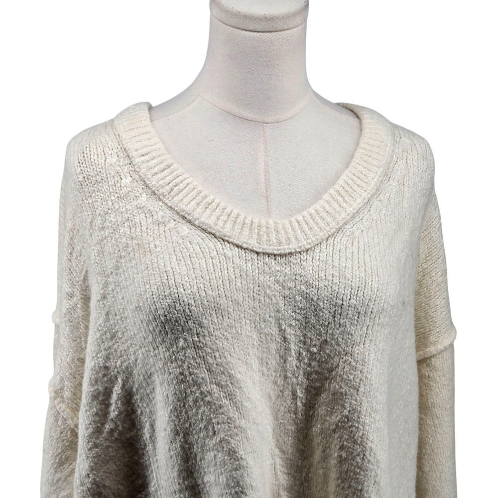 Free People Sweater Pullover Womens S White Chunky-Knit